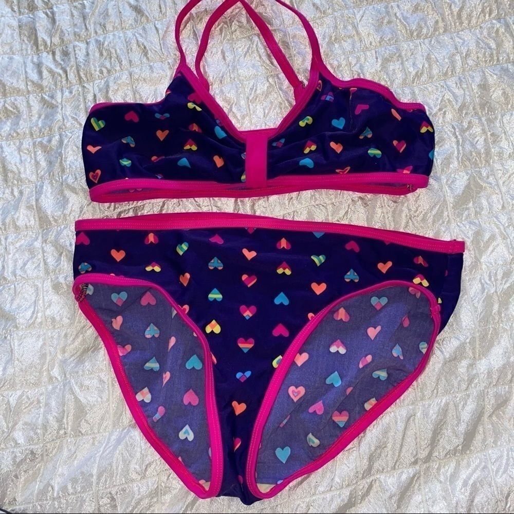 Girls 2 pc hearts bikini Sz 16